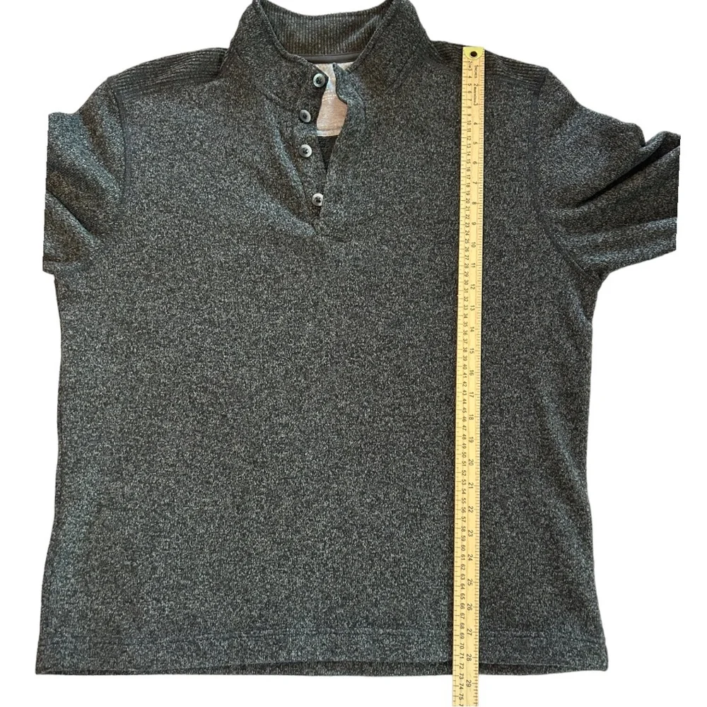 Van‎ Heusen Men's Sweater Fleece Long Sleeve 1/4 Button Mock Neck   Sz XL